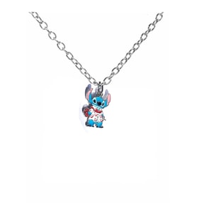 Mavi Sevimli Stitch Kalp Figürlü Kolye – Unisex, Renkli ve Eğlenceli Tasarım