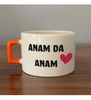 Anam Da Anam Baskılı Kadınlar Günü Turuncu Kulplu C Fincan