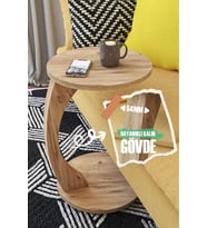 Tekerlekli C Sehpa Zigon Yan Sehpa Kahve Servis Sehpası