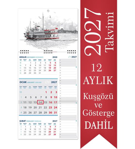 Not Gemici Takvimi Denizci Duvar Takvimi 27,5x60,5 cm
