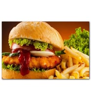 Cakatabloo Burger Patates Kızartması ve Ketçap MDF Tablo