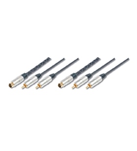 Ev Sinema Sistemleri İçin Yüksek Kalite Audio Kablosu, 4 pin S-VHS Erkek, 2 x RCA (cinch) Erkek 4 pin S-VHS Erkek, 2 x RCA (cinch) Erkek, Ferrite Filtreli, 1.50 metre