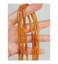 Bileklik Boy Akik Taşı Silindir Kesim 4x12.5mm Yarım Dizi (49390) (18CM UZUNLUĞUNDADIR)