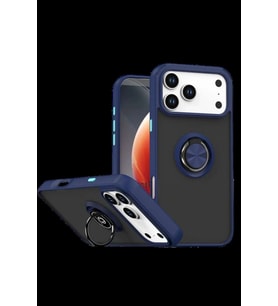 iPhone 17 Pro Max Montreal Yüzüklü Silikon Kapak - Lacivert
