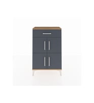 Arges Komodin Tek Raflı Tek Çekmeceli 4 Kapaklı 60x30x96 Çam-Antrasit