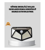 Mey İthalat® Güneş Enerjili Aydınlatma 100 LED Sensörlü Solar Dış Mekan Lamba