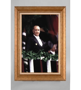 Altın Varaklı Paspartulu Çerçeveli Atatürk Tablo sd63