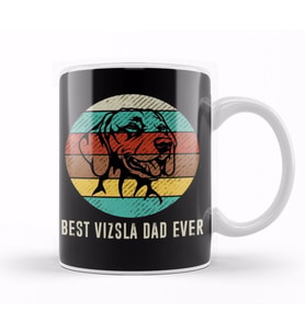Vintage Best Vizsla Dad Ever Father's Day Gift Kupa Bardak Porselen