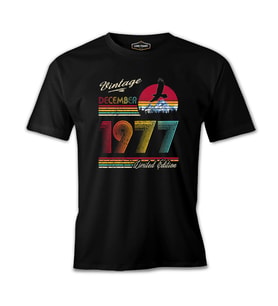 December 1977 Siyah Erkek Tshirt