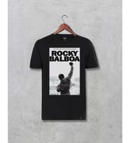 Rocky Balboa Baskılı Tasarım Unisex Siyah Tişört