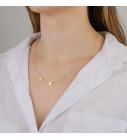 Kişiye Özel Çift Harf Yıldız Kolye 925K Gümüş (Gold)