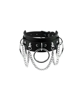 Halka ve Zincir Detaylı Seksi Choker - APFT407