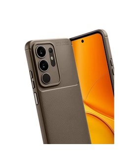 Vivo Y29 4g Auto Fus Karbon Kapak - Kahverengi