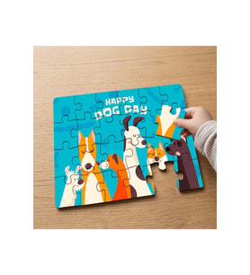 Sevimli Köpekler Tasarımlı 24 Parça Ahşap Çocuk Puzzle MPK0862