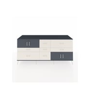 Kronos Konsol 3 Raflı 7 Çekmeceli 4 Kapaklı 220x59x99 Antrasit-Antrasit/Aytaşı