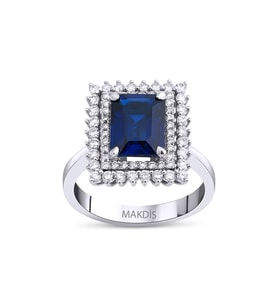 3.40 Karat Safir Pırlanta Yüzük