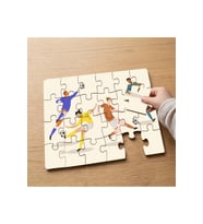 Futbolcular - Top Oynayan Adamlar Tasarımlı 24 Parça Ahşap Çocuk Puzzle MPK0538
