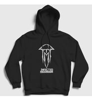 Presmono Unisex Beyaz Logo Müzik Infected Mushroom Kapüşonlu Sweatshirt 510709tt (Siyah)