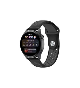 Watch 22mm Spor Delikli Kordon - Siyah-füme