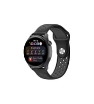 Watch 22mm Spor Delikli Kordon - Siyah-füme