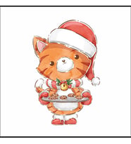 Yılbaşı Konseptli Kurabiye Yapan Aslan  Duvar Sticker 30x20 CM