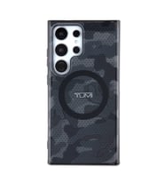 TUMI Galaxy S24 Ultra Kılıf TUMI Orjinal Lisanslı M-safe Şarj Özellikli Buzlanmış Saydam Ağ Kamuflajı Desenli Kapak (Gri)