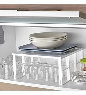 Mutfak Banyo Organizeri, Metal Gövde Plastik Ayak, Büyük Boy, Beyaz Çerçeve
