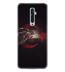 Oppo Reno 2Z 4 Lite 4 Pro 5 6 7 A31 Kılıf Desemli Silikon Kurt ve Ay Yıldız 1403