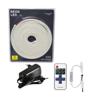 5 Metre 12 Volt 6x12 mm Esnek 3000K Günışığı Neon Led 12A Tek Renk Kumandalı RF Dimmer 3A Plastik Ad