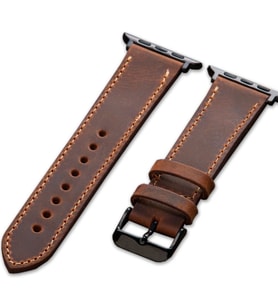 vagave Apple Watch İsme Özel Deri Kordon 2 3 4 5 6 7 42-44-45 mm 9 Renk (Taba)