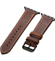 vagave Apple Watch İsme Özel Deri Kordon 2 3 4 5 6 7 42-44-45 mm 9 Renk (Taba)