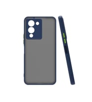 Vendas İnfinix Note 12 Uyumlu Mara Serisi Arkası Mat Renkli Hux Silikon Kılıf (Lacivert)