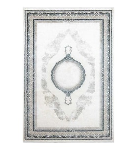 Hoom Rugs Akik 8621 Mavi Modern Makine Halısı (Mavi-Krem)