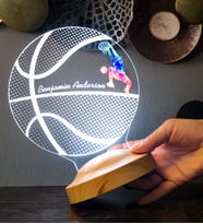 Basketbol Severlere Hediye, İsimli Basketbolcu Hediyesi 3D Led Lamba, Basketbol Hocasına Hediye, Basketbol Topu Lamba
