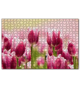 Cakapuzzle Pembe Laleler  Puzzle Yapboz MDF (Ahşap) (120 Parça)