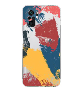 Xiaomi Poco M5s  Kamera Korumalı Kapak Brush Stroke Tasarımlı Şeffaf  Kılıf