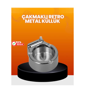 Paslanmaz Çelik Küllük ve Çakmak Seti, Şık ve Dayanıklı Tasarım