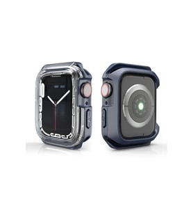 Apple Watch 38mm Uyumlu Zore Watch Gard 08 Sert PC + Silikon Koruyucu (Lacivert)