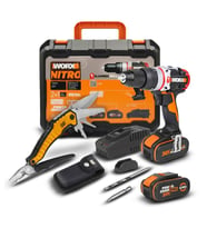 WORX WX354.4CK 20Volt/4.0Ah Li-ion Çift Akülü Kömürsüz Profesyonel Şarjlı Darbeli Matkap + DA980045 9 Çok Fonksiyonlu 27CM Çelik Kamp Çakısı