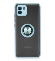 Northcity Samsung Galaxy A03 Uyumlu Kılıf Montreal Yüzüklü Silikon Kapak - Buz Mavi