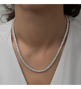 Su Yolu Beyaz Taşlı 4 Mm 925 Ayar Gümş Kadın Kolye