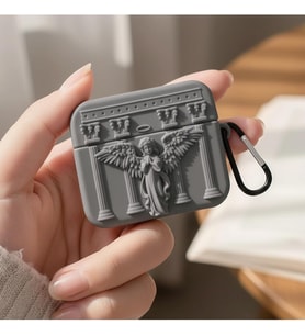 CaseOnn Kılıf Antik Melek Gri Gri Apple AirPods 3.Nesil ile uyumlu