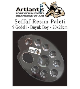 Şeffaf Büyük Resim Paleti Plastik 1 Adet Godeli Ressam Paleti Boyama Paleti Akrilik Boya Guaj Boya Suluboya (Şeffaf Hologram)