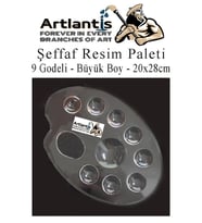 Şeffaf Büyük Resim Paleti Plastik 1 Adet Godeli Ressam Paleti Boyama Paleti Akrilik Boya Guaj Boya Suluboya (Şeffaf Hologram)
