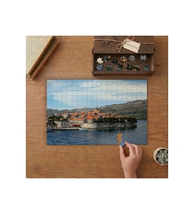Hırvatistan Korcula Adası Tasarımı 240 parça Ahşap Puzzle Ahşap Kutuda MP00707