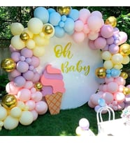 Makaron Balon + Krom Balon + Balon Zinciri Aprt + Balon Pompası-