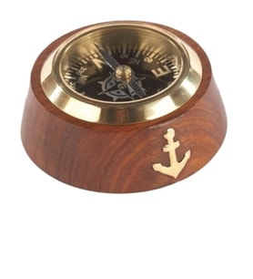 DENİZCİLİK GRUBU-Marine Pirinç Aksesuar-PUSULA-7*7*4 CM-JTTR2703 (Sarı)