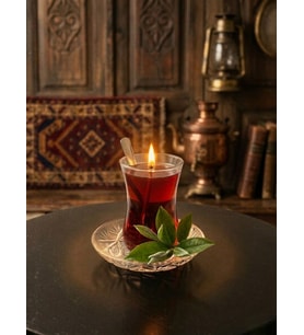 Dekoratif Çay Bardağı Mum Jel Mum Çay Görünümlü Hediyelik Masa Üstü Mum Tabaksız Gönderim