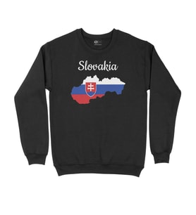 Slovakya Haritalı ve Bayraklı Siyah Sweatshirt