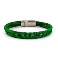 YEŞİL RENKLİ İKİ SIRALI METAL MIKNATISLI ERKEK BİLEKLİK M013T